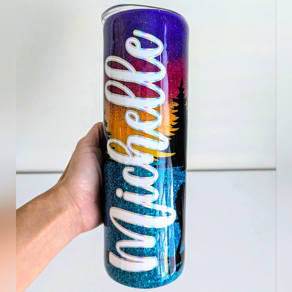 NEW Personalized MICHELLE 30 oz. Tumbler Custom Northern Lights Aurora Borealis - Picture 14 of 16